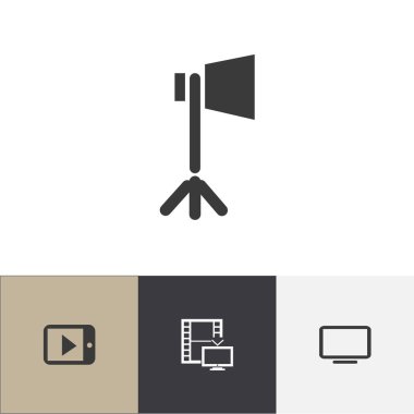 4 düzenlenebilir sinema simgeler kümesi. Televizyon, görüntü birimini, Tablet oyun ve daha fazlası gibi simgeler içerir. Web, mobil, UI ve Infographic tasarımı için kullanılabilir.