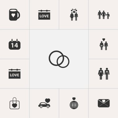 13 düzenlenebilir Amour simgeler kümesi. El çantası, takvim, masa gibi simgeler içerir. Web, mobil, UI ve Infographic tasarımı için kullanılabilir.