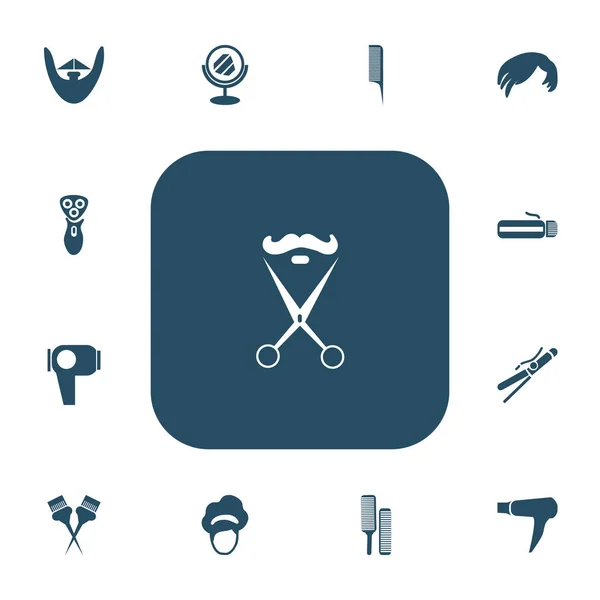 Set van 13 bewerkbare Kapper iconen. Bevat symbolen zoals Hackle, wegbezemen, haar droger en meer. Kan worden gebruikt voor Web, Mobile, Ui en Infographic Design. — Stockvector