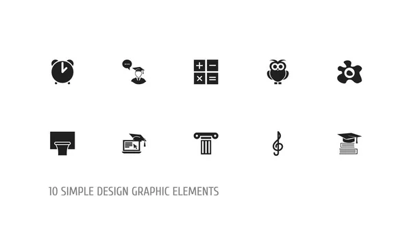 设置10可编辑的教学图标。包括篮球、颤、柱子等符号。可用于 Web、移动、Ui 和信息设计. — 图库矢量图片