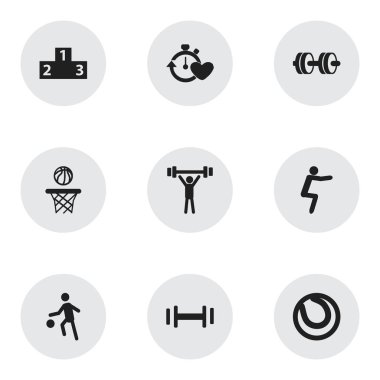 9 düzenlenebilir yaşam tarzı simgeler kümesi. Oyun topu, vücut geliştirme, sağlık zaman ve daha fazlası gibi simgeler içerir. Web, mobil, UI ve Infographic tasarımı için kullanılabilir.