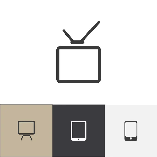 Ensemble de 4 icônes Gadget modifiables. Comprend des symboles tels que la télévision, téléphone tablette, téléphone intelligent et plus encore. Peut être utilisé pour le Web, mobile, interface utilisateur et infographie . — Image vectorielle