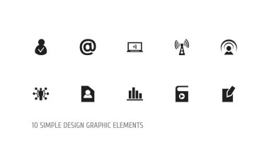 10 düzenlenebilir genel simgeler kümesi. Belge, dosyasını düzenlemek, beceri ve daha fazlası gibi simgeler içerir. Web, mobil, UI ve Infographic tasarımı için kullanılabilir.