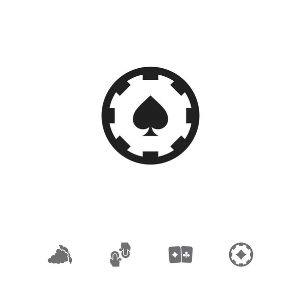 Conjunto de 5 iconos de juego editables. Incluye símbolos como el par de tarjetas, el as de diamantes, Merlot y más. Puede ser utilizado para el diseño de la tela, móvil, interfaz de usuario e infografía . — Archivo Imágenes Vectoriales