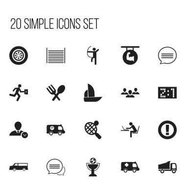 20 düzenlenebilir karışık simgeler kümesi. Acil durum, iş adamı, Bowman ve daha fazlası gibi simgeler içerir. Web, mobil, UI ve Infographic tasarımı için kullanılabilir.