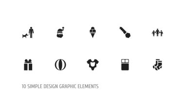 10 düzenlenebilir yakınları simgeler kümesi. Çorap, baba köpek, hediye ve daha fazlası gibi simgeler içerir. Web, mobil, UI ve Infographic tasarımı için kullanılabilir.