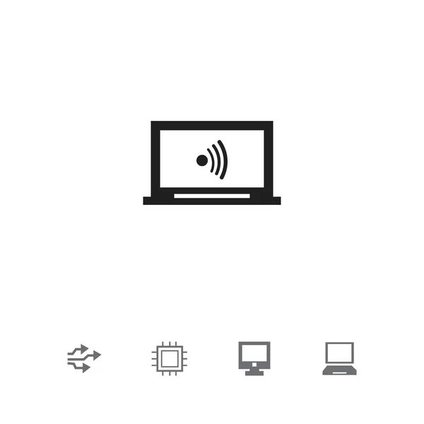 Set van 5 bewerkbare Computer iconen. Bevat symbolen zoals moederbord, Monitor, Laptop en meer. Kan worden gebruikt voor Web, Mobile, Ui en Infographic Design. — Stockvector