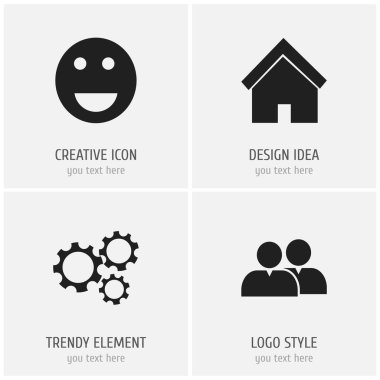 4 düzenlenebilir Web simgeler kümesi. Dişli, Emoji, grup ve daha fazlası gibi simgeler içerir. Web, mobil, UI ve Infographic tasarımı için kullanılabilir.