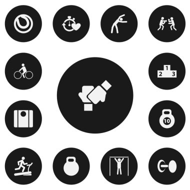 13 düzenlenebilir etkin simgeler kümesi. Bisiklet binici, oyun topunu, dayağı ve daha fazlası gibi simgeler içerir. Web, mobil, UI ve Infographic tasarımı için kullanılabilir.
