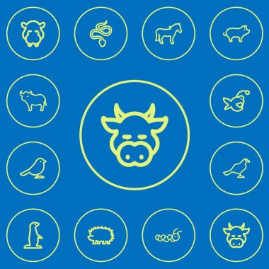 12 düzenlenebilir zooloji anahat simgeleri ayarlayın. Su aygırı, Gopher, Steed ve daha fazlası gibi simgeler içerir. Web, mobil, UI ve Infographic tasarımı için kullanılabilir.