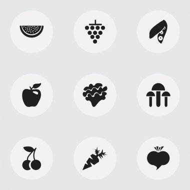 9 düzenlenebilir Berry simgeler kümesi. Honeycrisp, turp, meyve ve daha fazlası gibi simgeler içerir. Web, mobil, UI ve Infographic tasarımı için kullanılabilir.