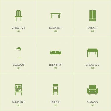 9 düzenlenebilir mobilya simgeler kümesi. Dolap, aydınlatma, kanepe ve daha fazlası gibi simgeler içerir. Web, mobil, UI ve Infographic tasarımı için kullanılabilir.