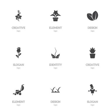 9 düzenlenebilir dikim simgeler kümesi. Pot Bush, Düğünçiçeği, çiçeği ve daha fazlası gibi simgeler içerir. Web, mobil, UI ve Infographic tasarımı için kullanılabilir.