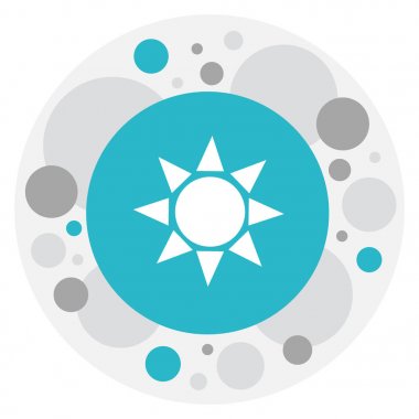 Seyahat sembolü yaz simge vektör Illustration. Üstün kaliteli modaya uygun düz stil öğesinde gündoğumu izole.