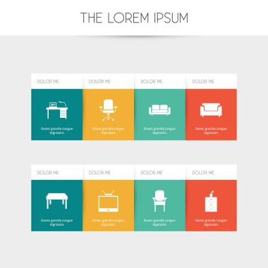 8 düzenlenebilir iç simgeler kümesi. İç, Davenport, ahşap masa ve daha fazlası gibi simgeler içerir. Web, mobil, UI ve Infographic tasarımı için kullanılabilir.