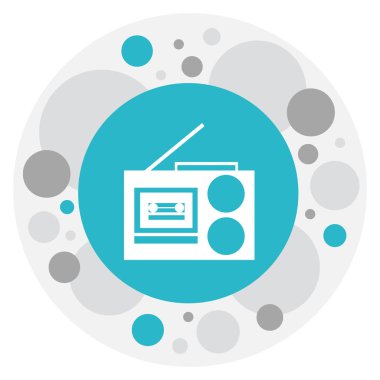 Sembol ses kayıt cihazı simgesini vektör Illustration. Premium Kalite izole kaset çalar öğesinde Trendy düz stil.