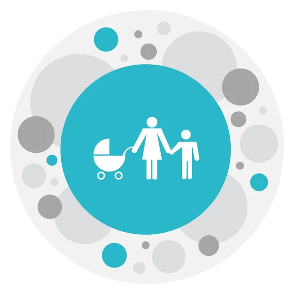 Vektorillustration av Kin Symbol på Baby Stroller-ikonen. Premium kvalitet isolerade barnvagn Element i trendiga platt stil. — Stock vektor