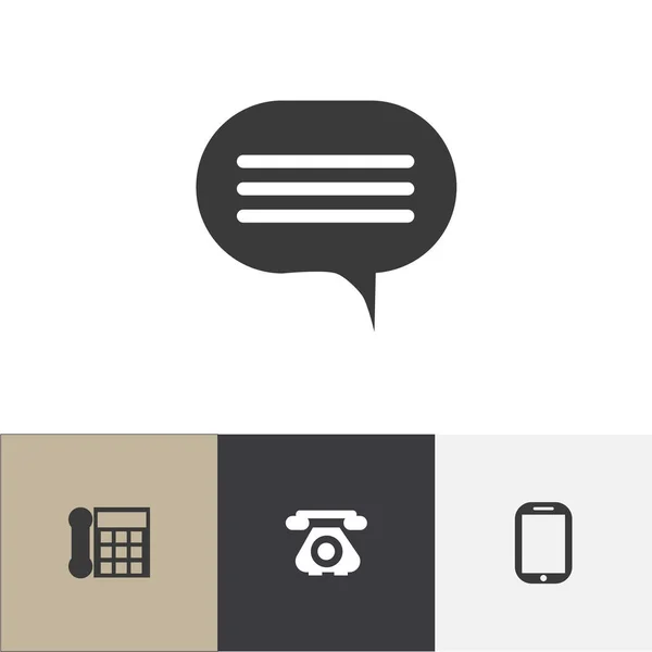 Conjunto de 4 ícones de dispositivo editável. Inclui símbolos como telecomunicações, tablet, fórum e muito mais. Pode ser usado para Web, Mobile, UI e design infográfico . —  Vetores de Stock