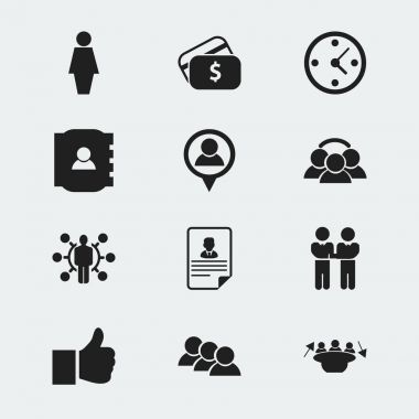 12 düzenlenebilir iş simgeler kümesi. Gibi semboller gibi birlik, ödeme ve daha fazlasını içerir. Web, mobil, UI ve Infographic tasarımı için kullanılabilir.
