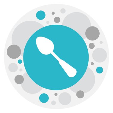 Yemek sembolü kaşık simge vektör Illustration. Premium Kalite izole çorba kaşığı öğesinde Trendy düz stil.