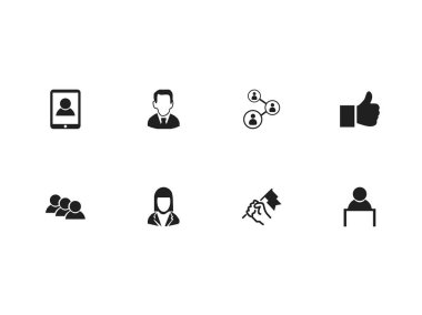 8 düzenlenebilir ticaret simgeler kümesi. Personel yapısı, gibi ralli ve daha fazlası gibi simgeler içerir. Web, mobil, UI ve Infographic tasarımı için kullanılabilir.