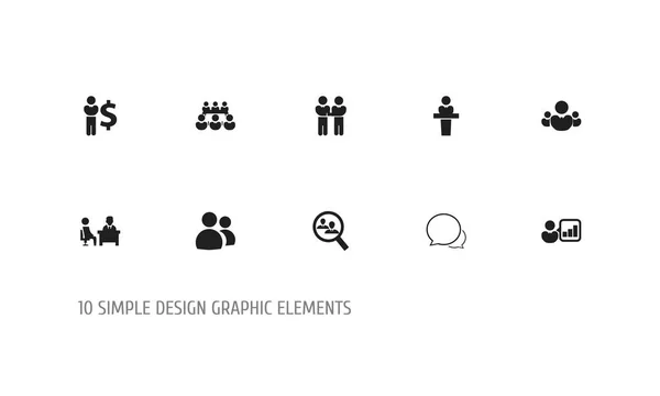 Készlet 10 szerkeszthető együttműködés ikonok. Tartalmaz szimbólumok, mint a bevezetése, egység és vita. Lehet használni a Web, mobil, Ui és Infographic Design. — Stock Vector