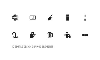 10 düzenlenebilir aşçı simgeler kümesi. Backsword, buzdolabı, musluk ve daha fazlası gibi simgeler içerir. Web, mobil, UI ve Infographic tasarım için kullanılabilir.