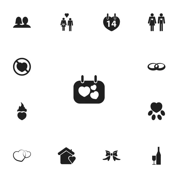 Ensemble de 13 icônes de passion modifiables. Comprend des symboles tels que griffe, mariage, maison et plus encore. Peut être utilisé pour la conception web, mobile, UI et infographique . — Image vectorielle