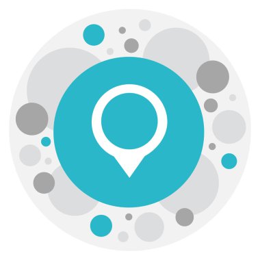 Vektör çizim konumu simgesi tatil sembolü. Premium Kalite izole iğne öğesinde trendy düz stil.