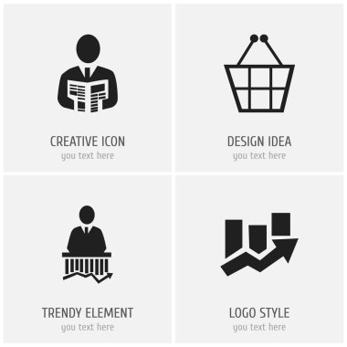 4 düzenlenebilir Hayatinizda simgeler kümesi. Yukarı yön, işadamı, iş adamı ve daha fazlası gibi simgeler içerir. Web, mobil, UI ve Infographic tasarım için kullanılabilir.