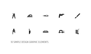10 düzenlenebilir enstrüman simgeler kümesi. Sevk irsaliyesi, tıbbi alet, kırpma makasları ve daha fazlası gibi simgeler içerir. Web, mobil, UI ve Infographic tasarım için kullanılabilir.