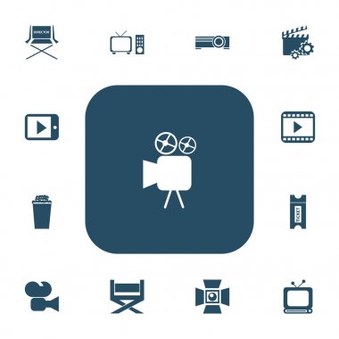 13 düzenlenebilir sinema simgeler kümesi. Tv, sinema aperatif, başlangıç video ve daha fazlası gibi simgeler içerir. Web, mobil, UI ve Infographic tasarım için kullanılabilir.