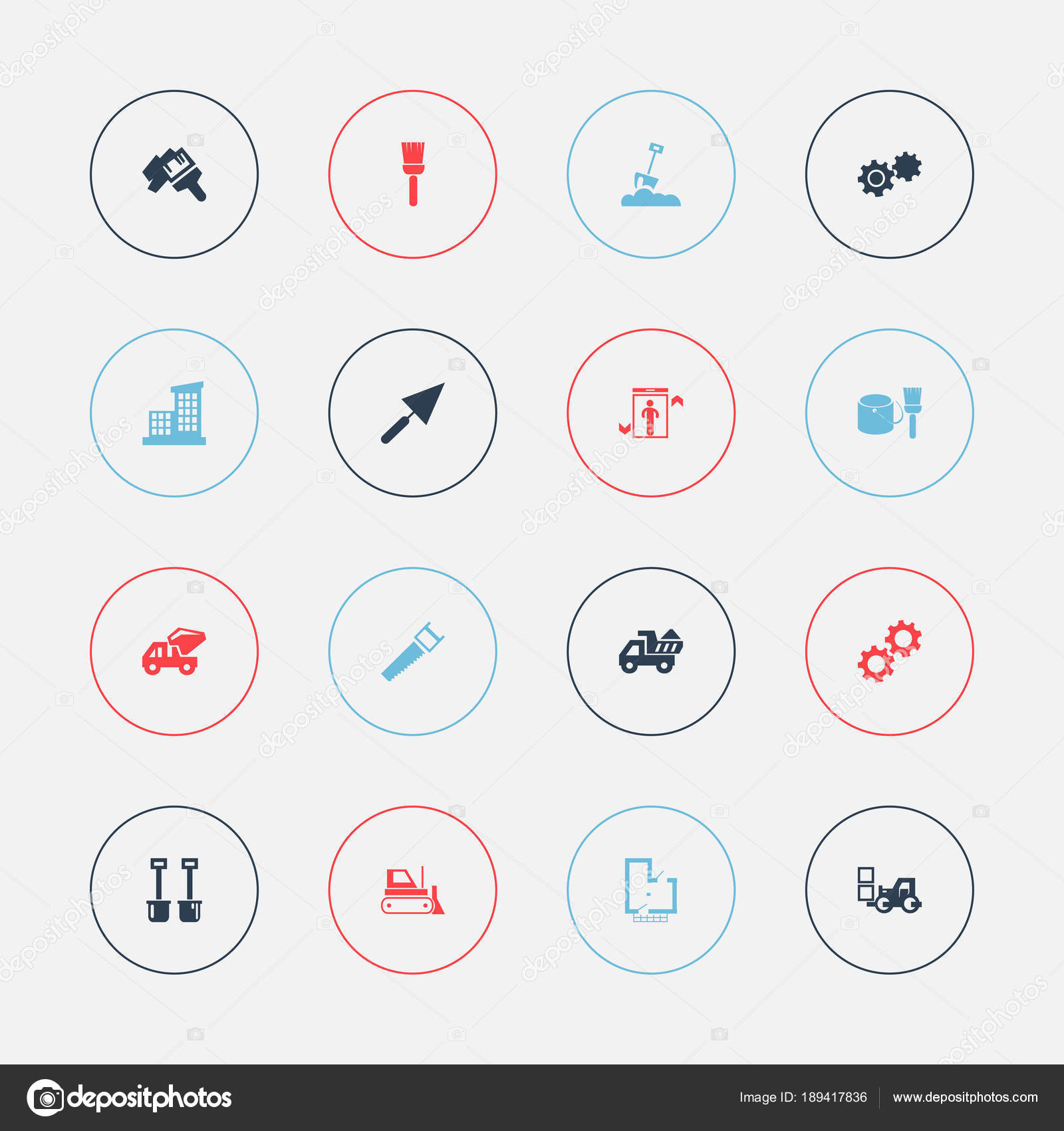 Set Of 16 Editable Structure Icons Includes Symbols Such As