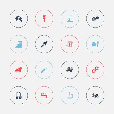16 düzenlenebilir yapısını simgeler kümesi. Kroki, paspas, mala ve daha fazlası gibi simgeler içerir. Web, mobil, UI ve Infographic tasarım için kullanılabilir.