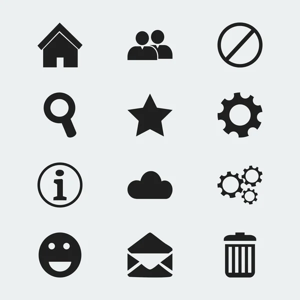 Set van 12 bewerkbare internet iconen. Bevat symbolen zoals vistuig, ontkennen, faq en nog veel meer. Kan worden gebruikt voor web, mobiel, ontwerp Ui en infographic. — Stockvector
