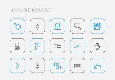 15 düzenlenebilir alışveriş simgeleri çizgi stili kümesi. Karıştırma, sabit para, tamam ve daha fazlası gibi simgeler içerir. Web, mobil, UI ve Infographic tasarım için kullanılabilir.
