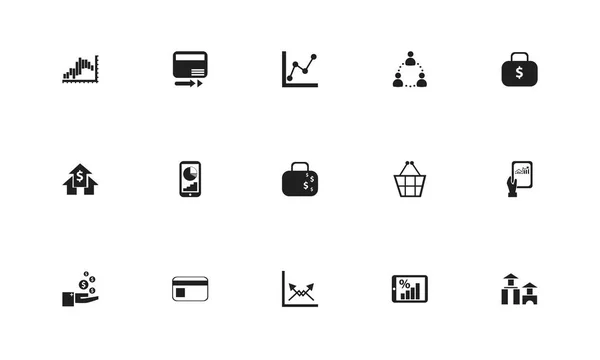 Set di 15 icone statistiche modificabili. Include simboli come infografica, diagramma, pagamento in contanti e altro ancora. Può essere utilizzato per la progettazione web, mobile, UI e infografica . — Vettoriale Stock