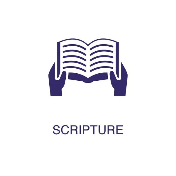 白い背景に平らなシンプルなスタイルで聖書の要素。テキスト名の概念図テンプレート付きの聖書アイコン — ストックベクタ