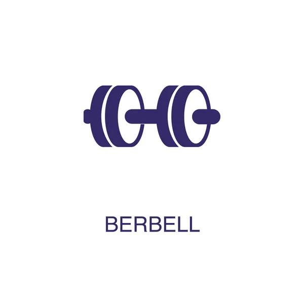 Elemento Berbell in stile semplice e piatto su sfondo bianco. Icona Berbell, con il modello di concetto del nome del testo — Vettoriale Stock