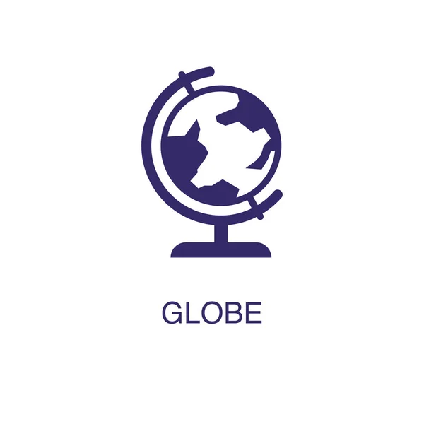 Элемент Globe в плоском простом стиле на белом фоне. Значок Globe, с шаблоном концепции текстового имени — стоковый вектор