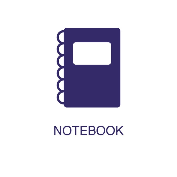 Elemento de livro em estilo simples plana sobre fundo branco. Ícone de livro, com modelo de conceito de nome de texto — Vetor de Stock
