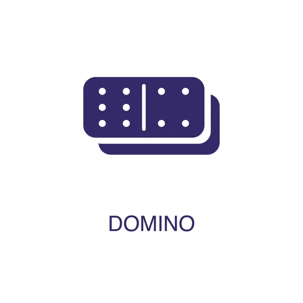 Domino στοιχείο σε επίπεδο απλό στυλ σε λευκό φόντο. Εικονίδιο Domino, με πρότυπο έννοιας ονόματος κειμένου — Διανυσματικό Αρχείο