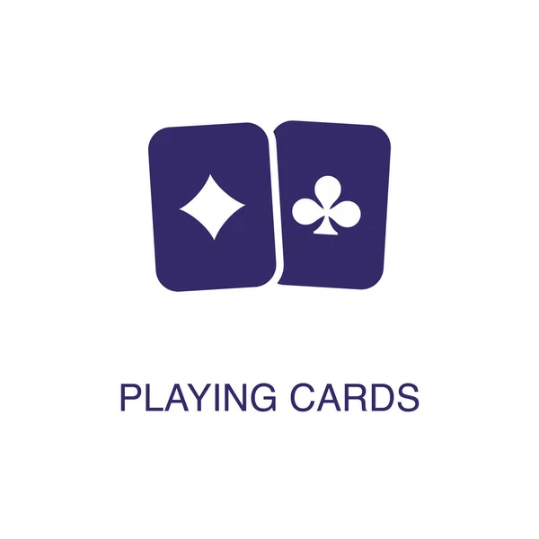 Elemento carte in stile piatto semplice su sfondo bianco. Icona delle carte, con il modello di concetto del nome del testo — Vettoriale Stock
