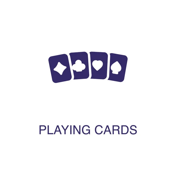 Elemento de cartas en estilo plano simple sobre fondo blanco. Icono de tarjetas, con plantilla de concepto de nombre de texto — Vector de stock