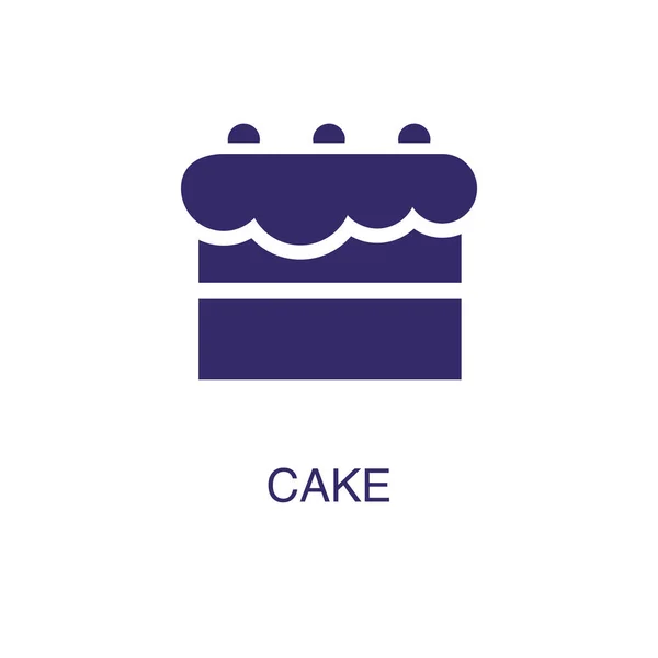 Kuchenelement in flachem, schlichten Stil auf weißem Hintergrund. Kuchen-Symbol, mit Textvorlage für Konzept-Namen — Stockvektor