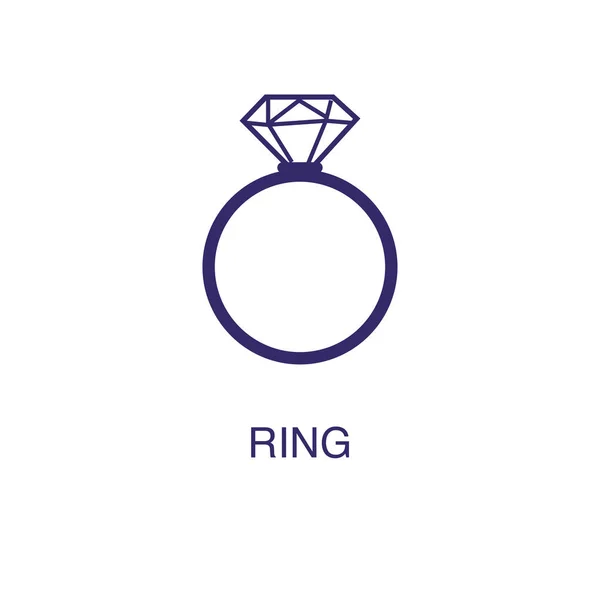 Ring-Element im flachen, einfachen Stil auf weißem Hintergrund. Ring-Symbol, mit Textvorlage für Konzept-Namen — Stockvektor