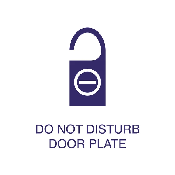 Do not disturb door plate element in flat simple style on white background. Do not disturb door plate icon, with text name concept template — ストックベクタ