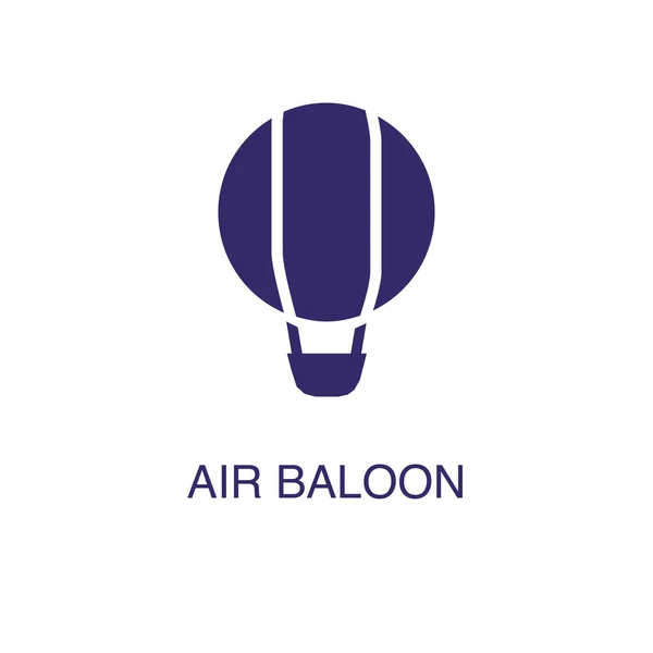 Luftballon-Element im flachen, einfachen Stil auf weißem Hintergrund. Luftballon-Symbol, mit Textvorlage für Konzept-Namen — Stockvektor