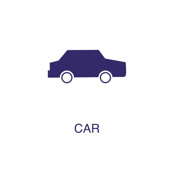 Auto-Element in flachem, schlichten Stil auf weißem Hintergrund. Auto-Symbol, mit Textvorlage für Konzept-Namen — Stockvektor