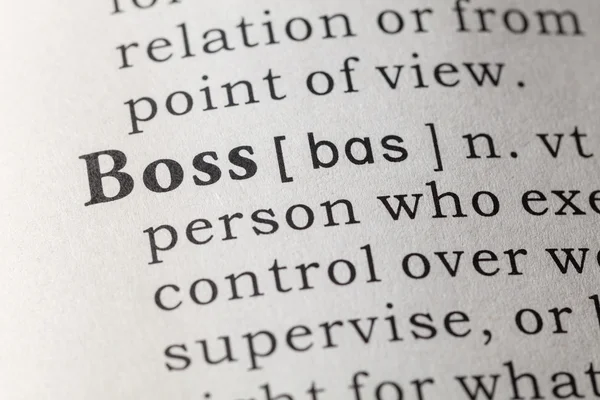 Ordbokens definition av boss — Stockfoto